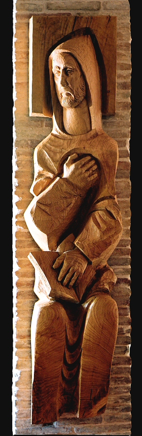 San Benedetto, statua in legno di rovere