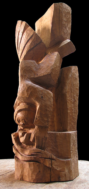 Sete, scultura in legno di olmo