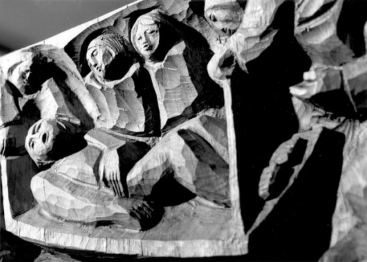 Detail of the oak altar